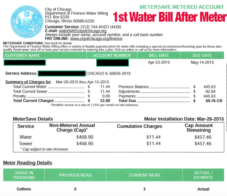 1st water bill