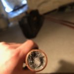 inside of a frozen pipe during 2019 Chicago polar vortex